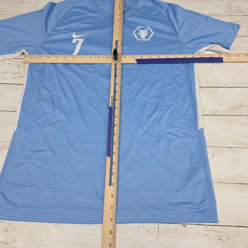 Nike Soccer Jersey Men Large Navy Blue Light Blue 894293 #7‎ Wolf Crest 7 Lot 2